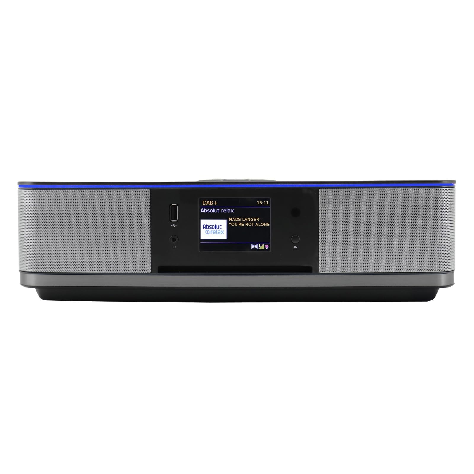 Soundmaster Highline ICD2023SW Stereoanlage Internetradio WLAN 2,4/5 GHz LED Ambientebeleuchung DAB+ Bluetooth CD-Player USB MP3 APP Farbdisplay Wecker