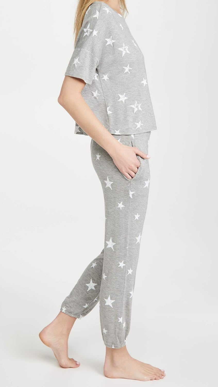 Honeydew Intimates Sun Lover French Terry Lounge Set Heather Grey Stars MD - Image 4