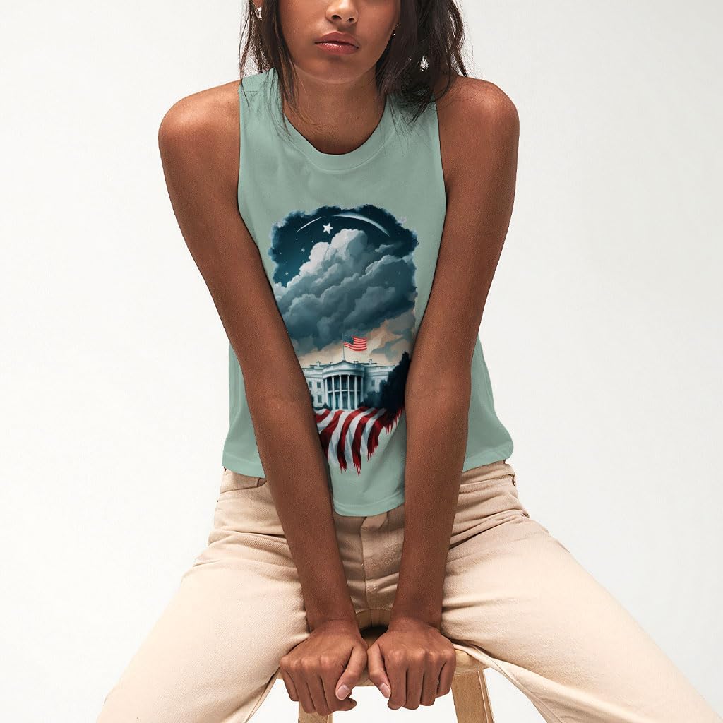 Patriotic Racerback Cropped Tank USA Lovers Items