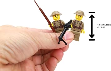 Battle Brick 1.6 Inches Tall US Army WW1 Doughboy Soldiers Collectible Custom Minifigures| Genuine Military Minifig | Printed in The USA | World WAR | Great Gift for Teen to Adult AFOL