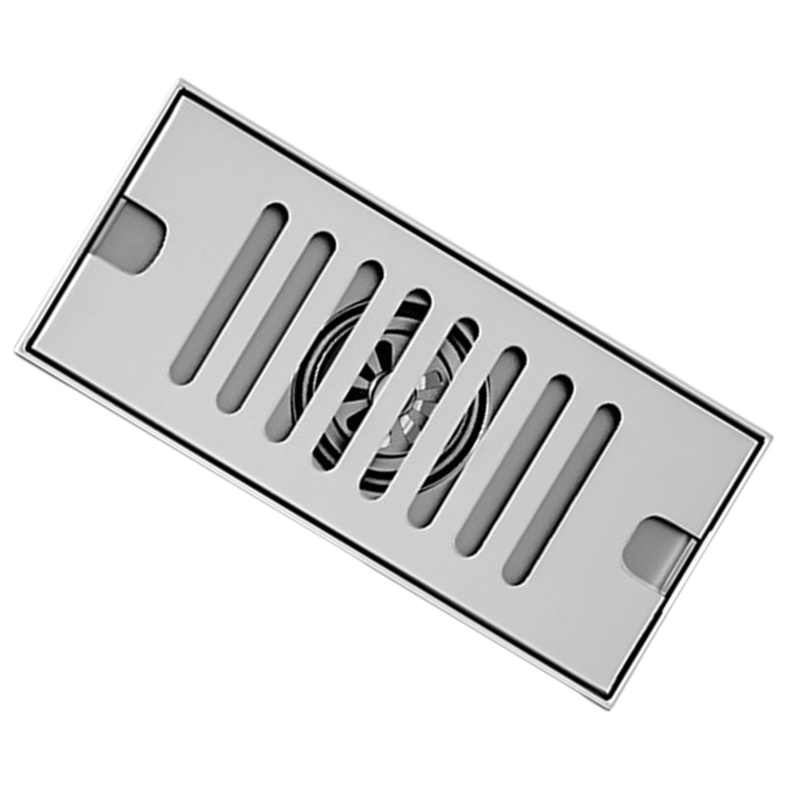 Sturdy Stainless Steel Rectangular Floor Drain for Shower and Bathroom with Hair Catcher Brush Finish Easy Installion Bathroom Floor Drain