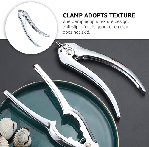 Miniatura 6 de Angoily Conchas de vieira Conchas de vieira Abridor de almejas Herramientas de arrastre de ostras Clip de almeja Abrazadera de apertura de ostras