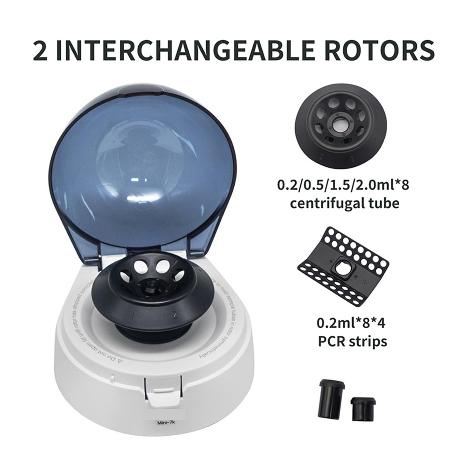 Minicentrífugas de 7000 RPM, centrífuga de sobremesa de bajo ruido, con motor de CC, máx. 2680 x g Control de velocidad