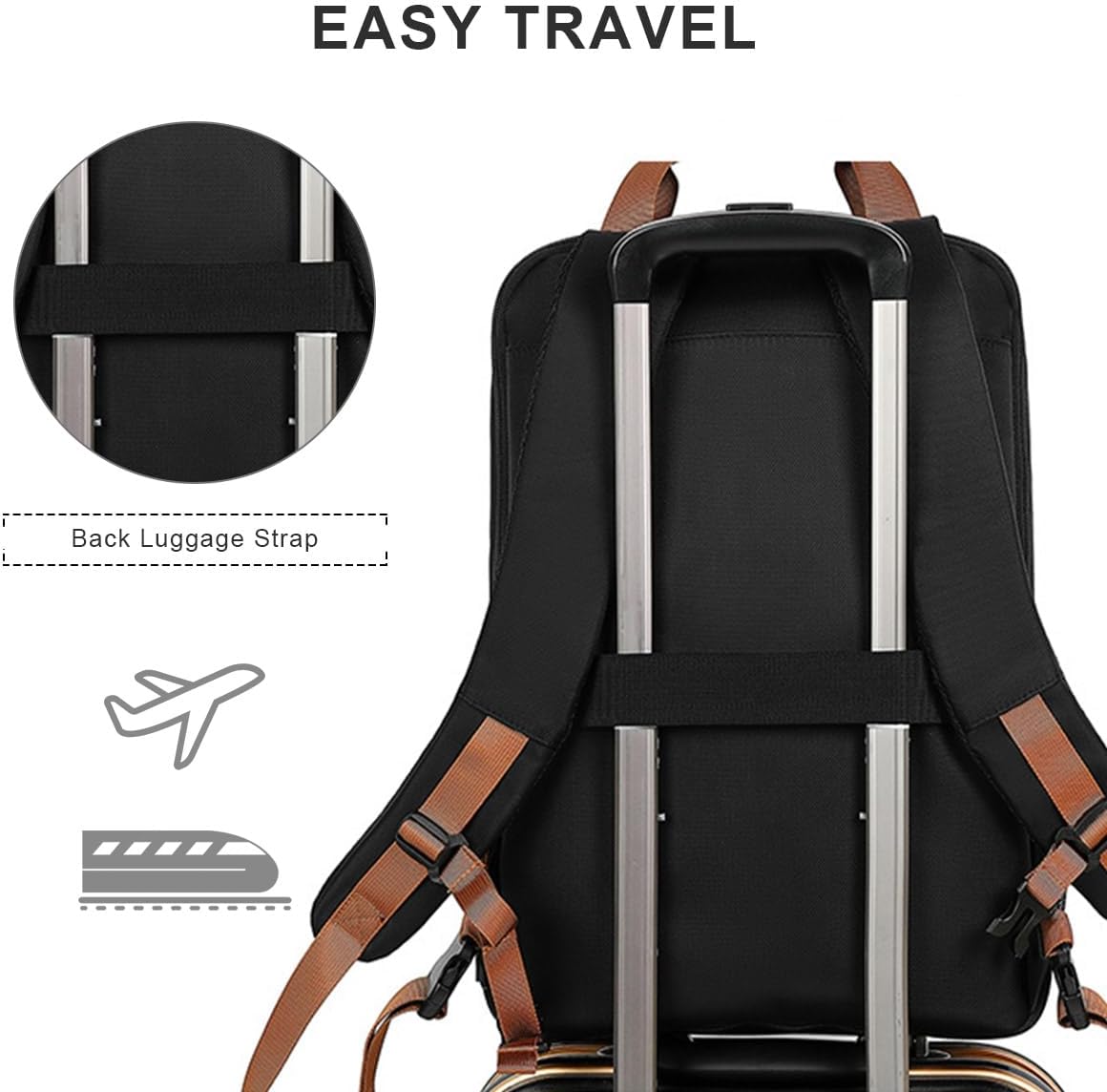 SONARIN Expandable Business Backpack,15.6 Inch Laptop Backpack Shoulder Handbag Briefcase Work Travel Rucksack with USB Port(Black)