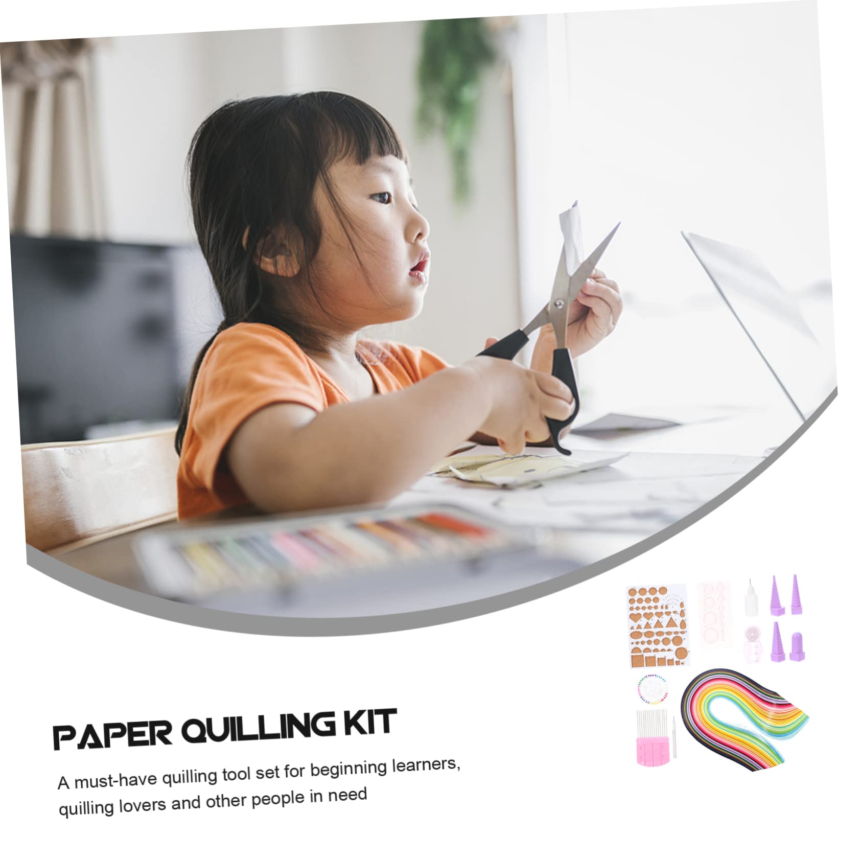 HOMSFOU Paper Quilling Diy Werkzeug Set Farben Papierstreifen Bastelset für Handgemachte Dekorationen Scrapbook Verzierung Anfänger Geeignet
