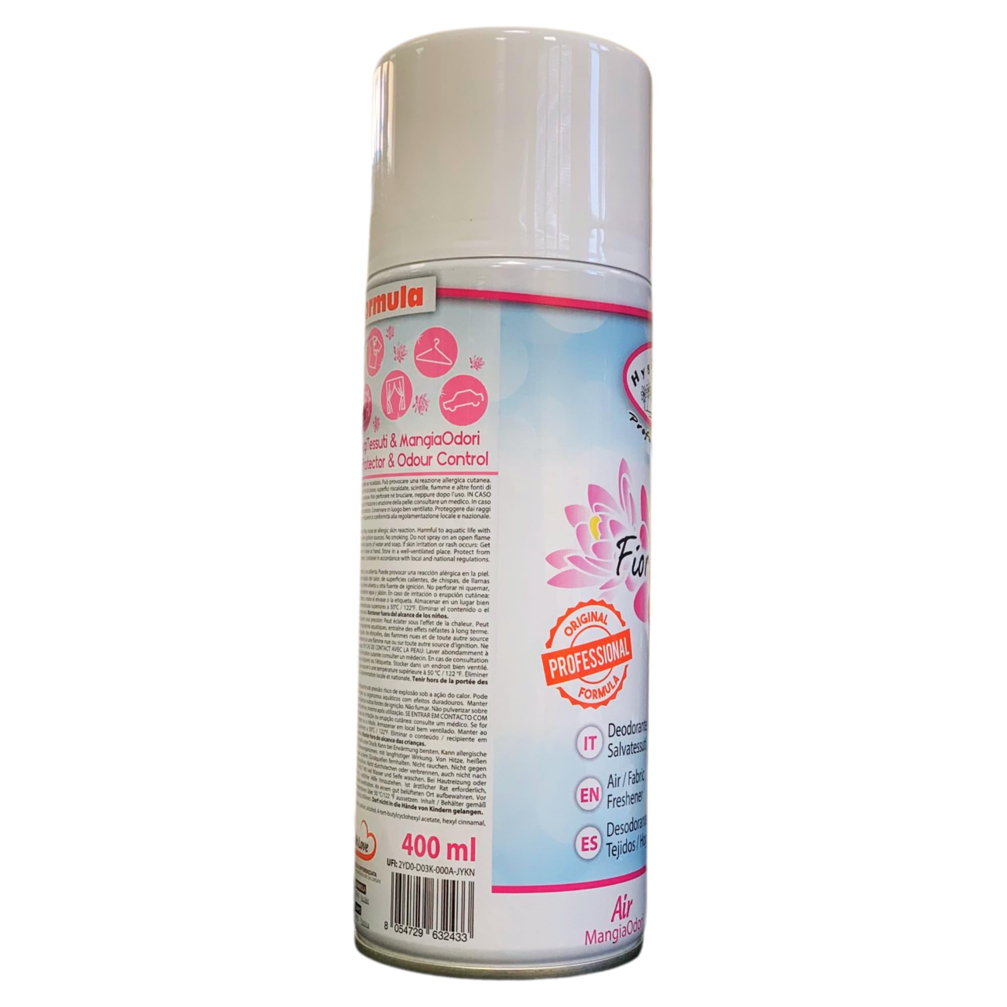 HYGIENFRESH TINTOLAV SET 4 PEZZI Deodorante Salva Tessuti spray, fragranza FIOR DI LOTO formato 400ml più gel assorbi odori a lunga durata Profumazione Assortita 150 G