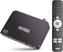 MECOOL Android TV Box, KT2 Android 11.0 2G+32G Android Boîtier TV DVB-T/T2 Amlogic S905Y4 HDR 10+ 4K UHD Dolby Audio, Google Netflix Certifié Prime Google Assistant Dual WiFi 5 TV Box