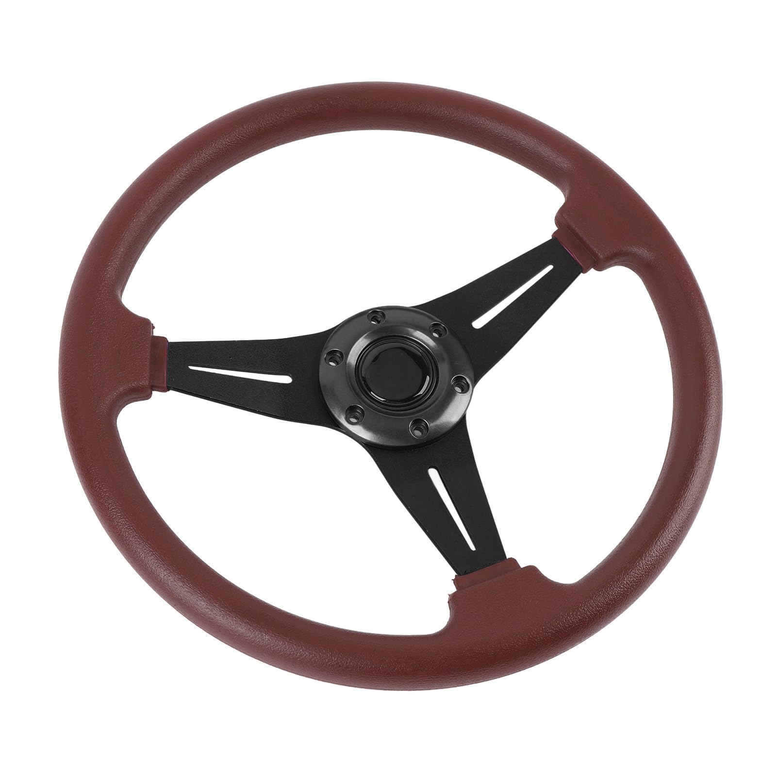 Generic 14 -Colle -Auto kar Wheel, Poprawa Komfort Stylowej Kierownicy Wyścigowej Długa trwałość z Przyciskiem Klaksonu dla Adaptera 6 otworów (BLACK)