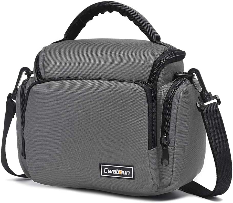 Cwatcun Camera Bag, Single Shoulder Camera Bag, Sling Crossbody Compact Camera Bag Case Compatible for Canon Nikon Sony SLR DSLR Mirrorless Cameras and Lenses Waterproof Camera Bag Black Small