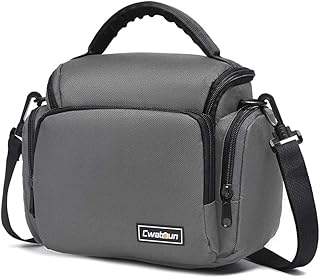 Cwatcun Camera Bag, Single Shoulder Camera Bag, Sling Crossbody Compact Camera Bag Case Compatible for Canon Nikon Sony SLR DSLR Mirrorless Cameras and Lenses Waterproof Camera Bag Black Small