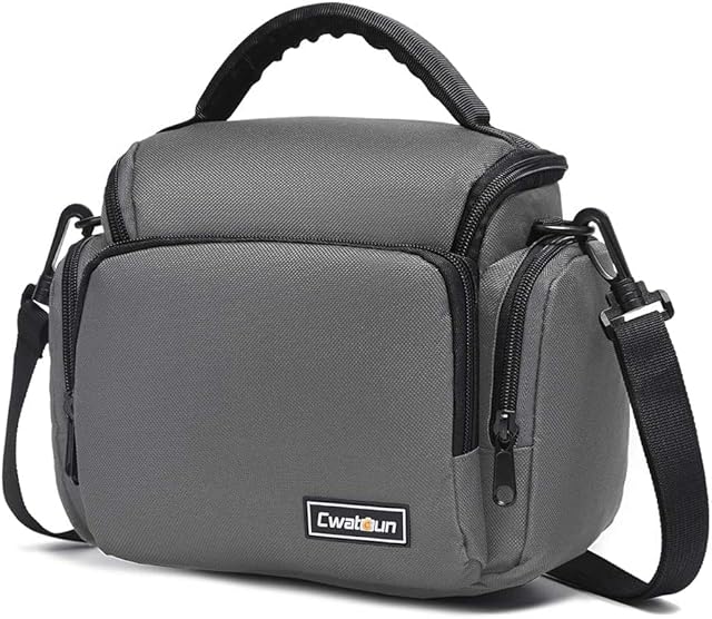Cwatcun Camera Bag, Single Shoulder Camera Bag, Sling Crossbody Compact Camera Bag Case Compatible for Canon Nikon Sony SLR DSLR Mirrorless Cameras and Lenses Waterproof Camera Bag Black Small