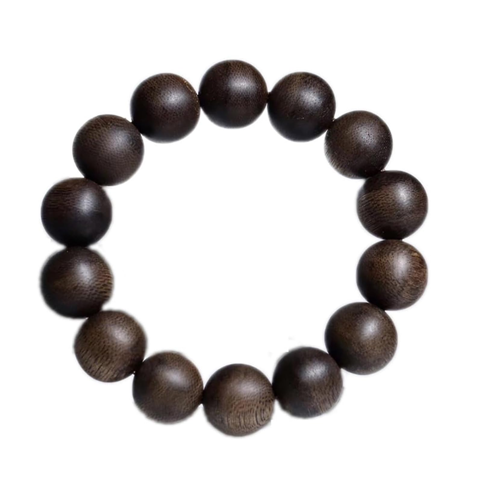 Pulsera unisex de madera de agar natural de 8 mm, 108 cuentas, hecha a mano, de sándalo, para meditación y relajación