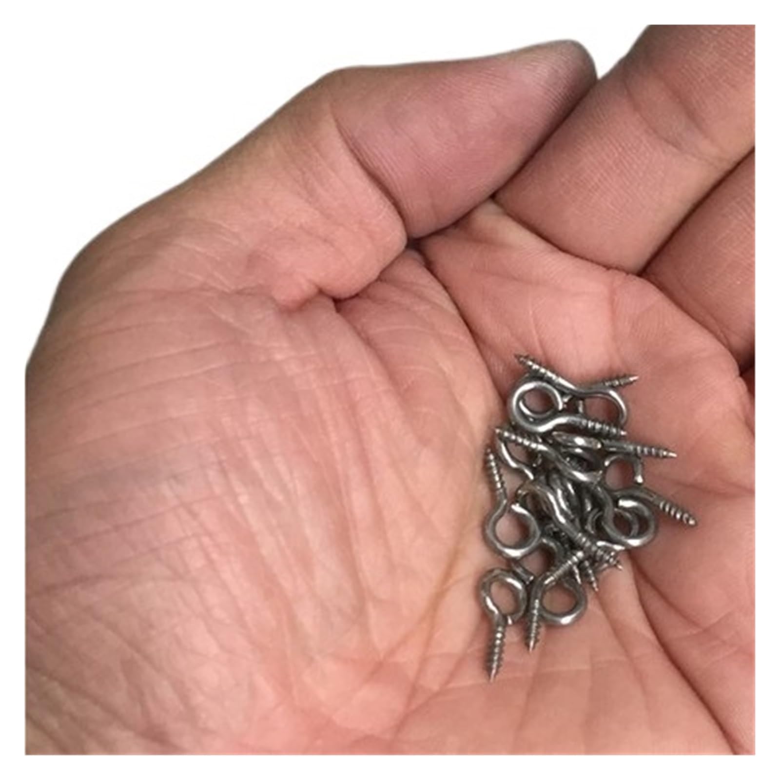 Crochets à Visser 100 pièces 16mm Petit Oeil vis Boulon Crochet 304 en Acier Inoxydable Minuscule vis Oeil Bricolage Corde Accessoires vis à Bois Bijoux Accessoires