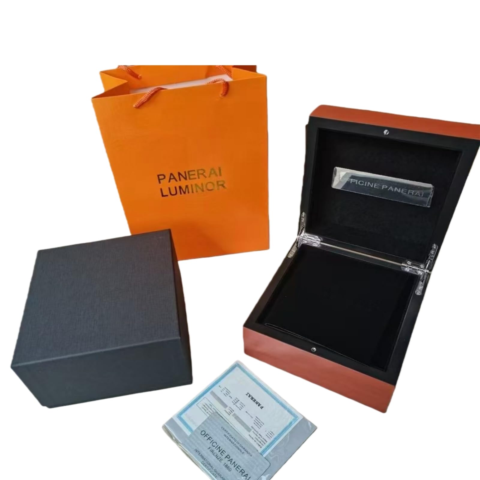 Grand Bois Montre Présentation Coffret Rouge Marron Finition Noir Intérieur Rangement Organisateur Accessoires Outil Inclus Boîte pour Panerai Luminor