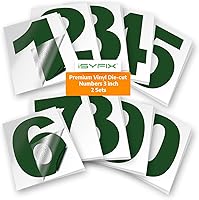 Vista 139 de iSYFIX Calcomanías de Números de Vinilo Verde Manzana – 1.5 Pulgadas Autoadhesivas (2 Juegos) – Calcomanía Premium Troquelada y Pre-espaciada