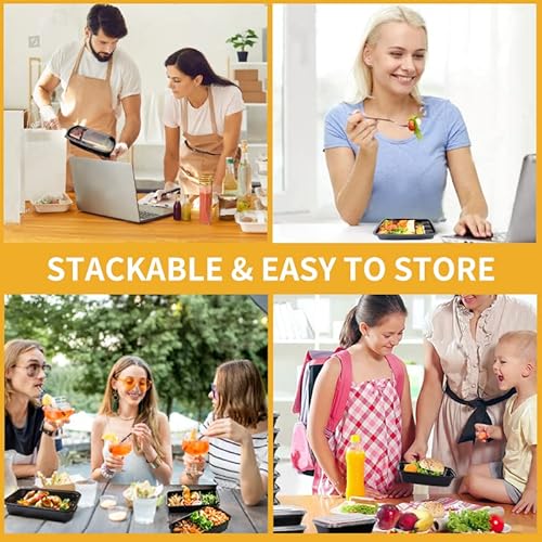 Rouyar Disposable Bento Box Reusable Plastic Bento Lunch Box #TOP5