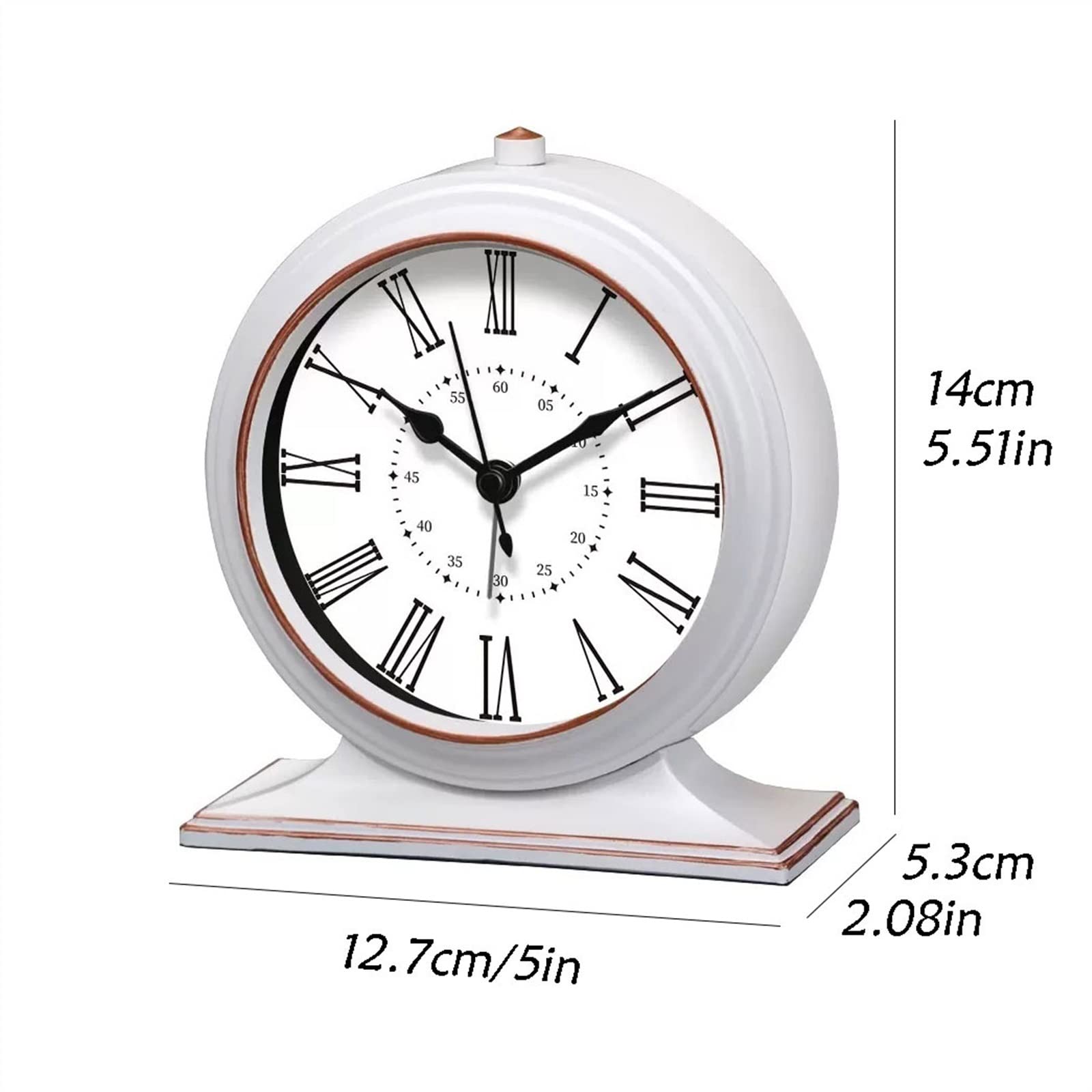 Décorative Pendule Horloge Quartz Salon Bureau Rétro Maison Décoration, Noir/Blanc/Marron pour Bureau Chambre Table(Bruin)