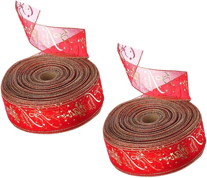 Healifty 2 Rolls Hair Gifts Xmas Gift Wrapping Bows Gift