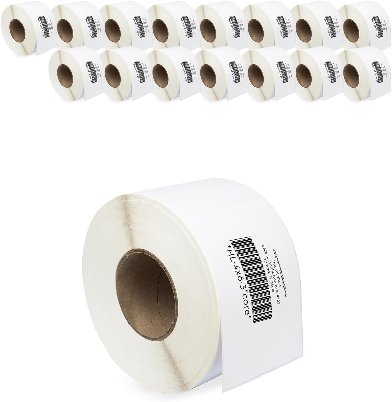 HOUSELABELS 4" x 6" Shipping Labels on 3" Core Compatible with Zebra & Rollo Printers, 2 Rolls / 1,000 Labels per Roll 4x6