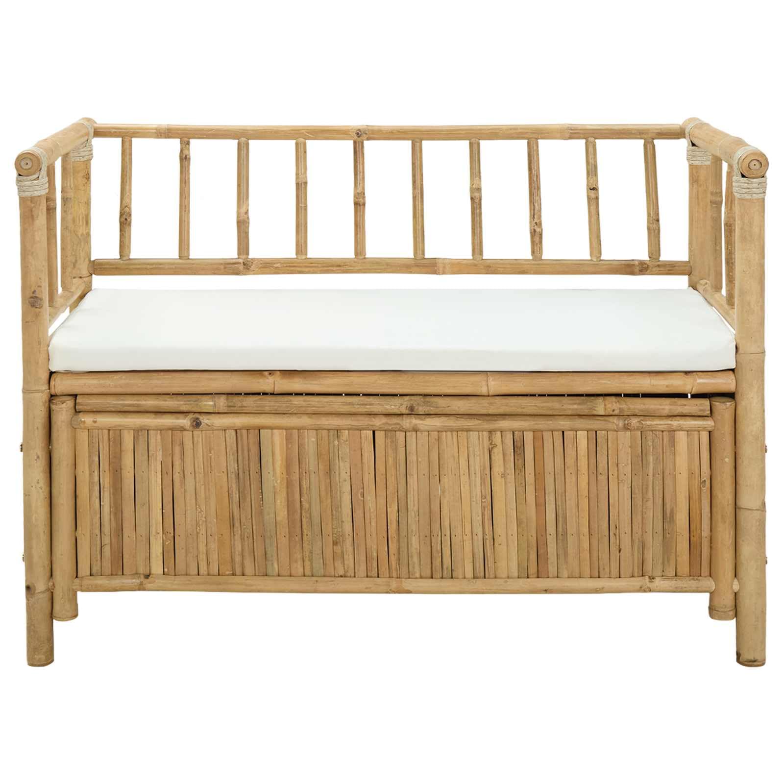 Szafka ogrodowa Ławka 110 x 47 x 80 cm Bambus naturalny prostokątny