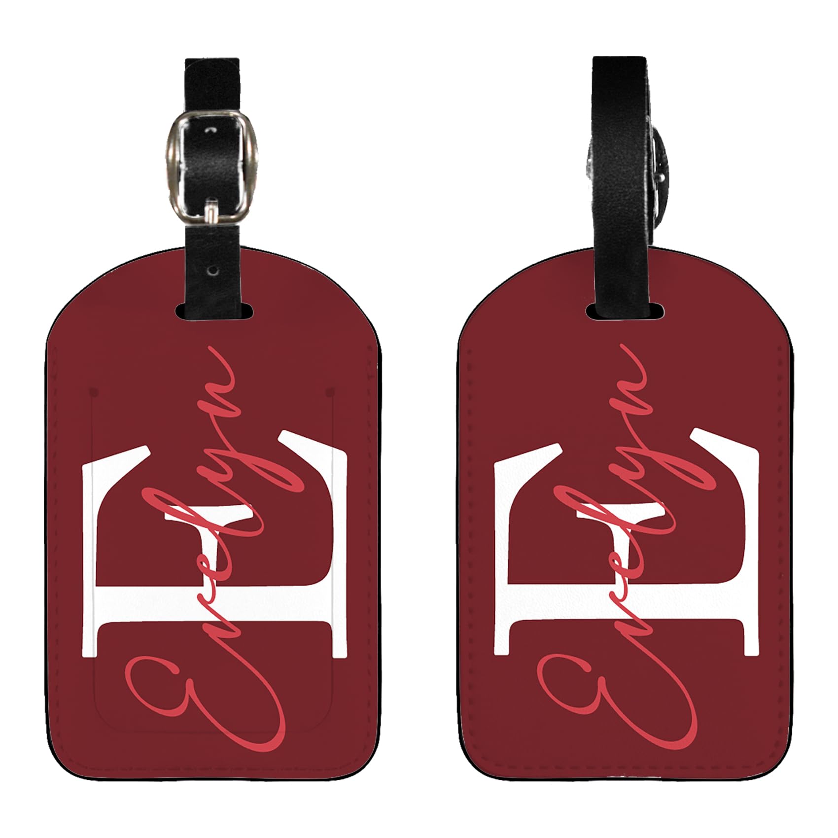 Etichetta per bagagli con monogramma personalizzata con nome Etichetta per bagagli in pelle con iniziale personalizzata per valigie, protezione della privacy Nome etichette da viaggio Etichette ID per