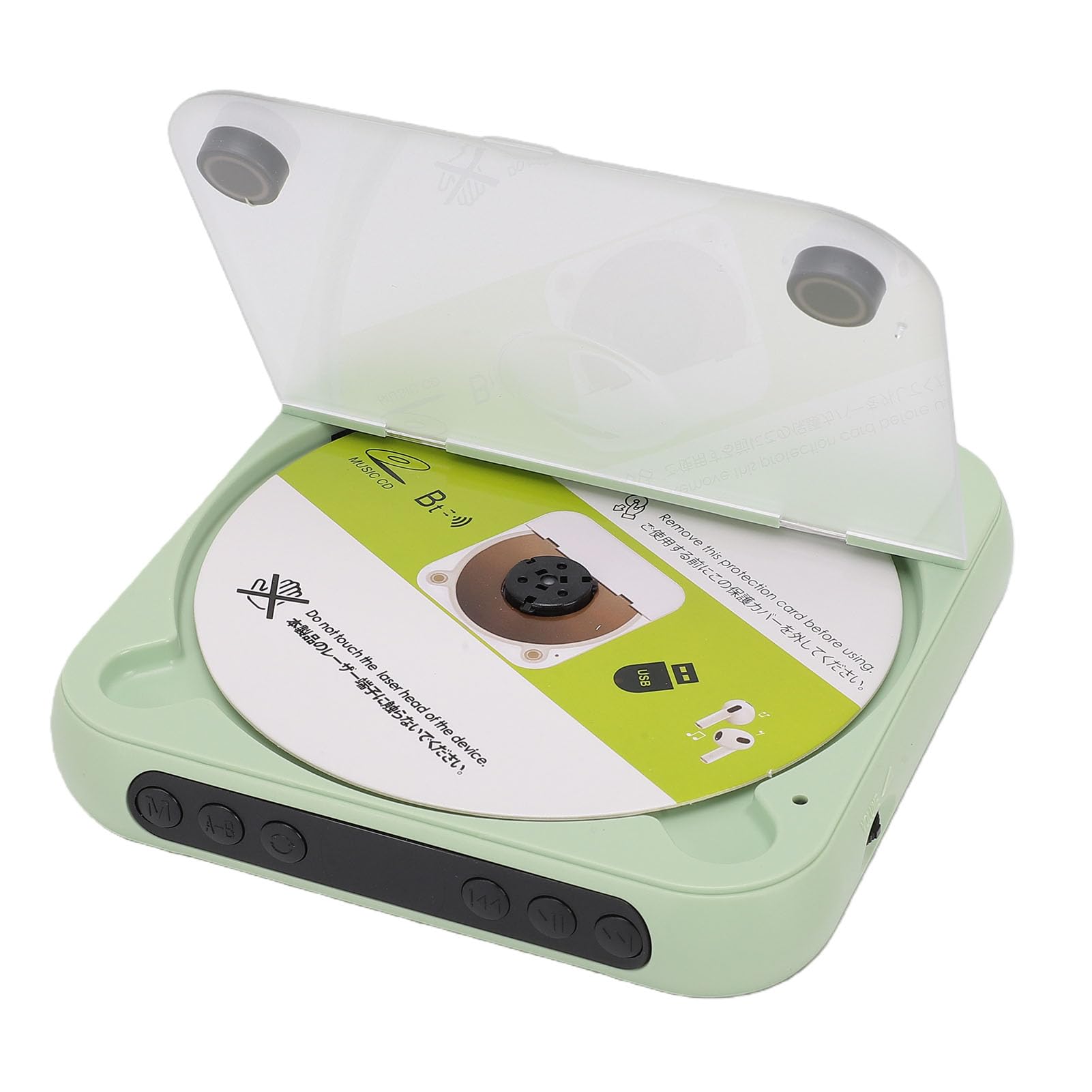 Bewinner Lettore CD Portatile con Trasmettitore Bluetooth 5.3, Doppi Altoparlanti Stereo, Display LCD, Batteria Ricaricabile da 2000 MAh, Riproduzione USB MP3, Cuffie Incluse per Casa,