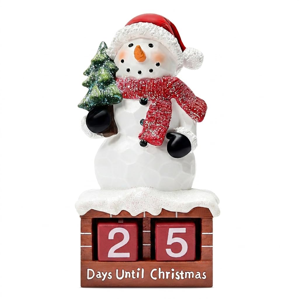 Christmas Snowman Countdown Calendar, Snowman Figurine Decoration Gift