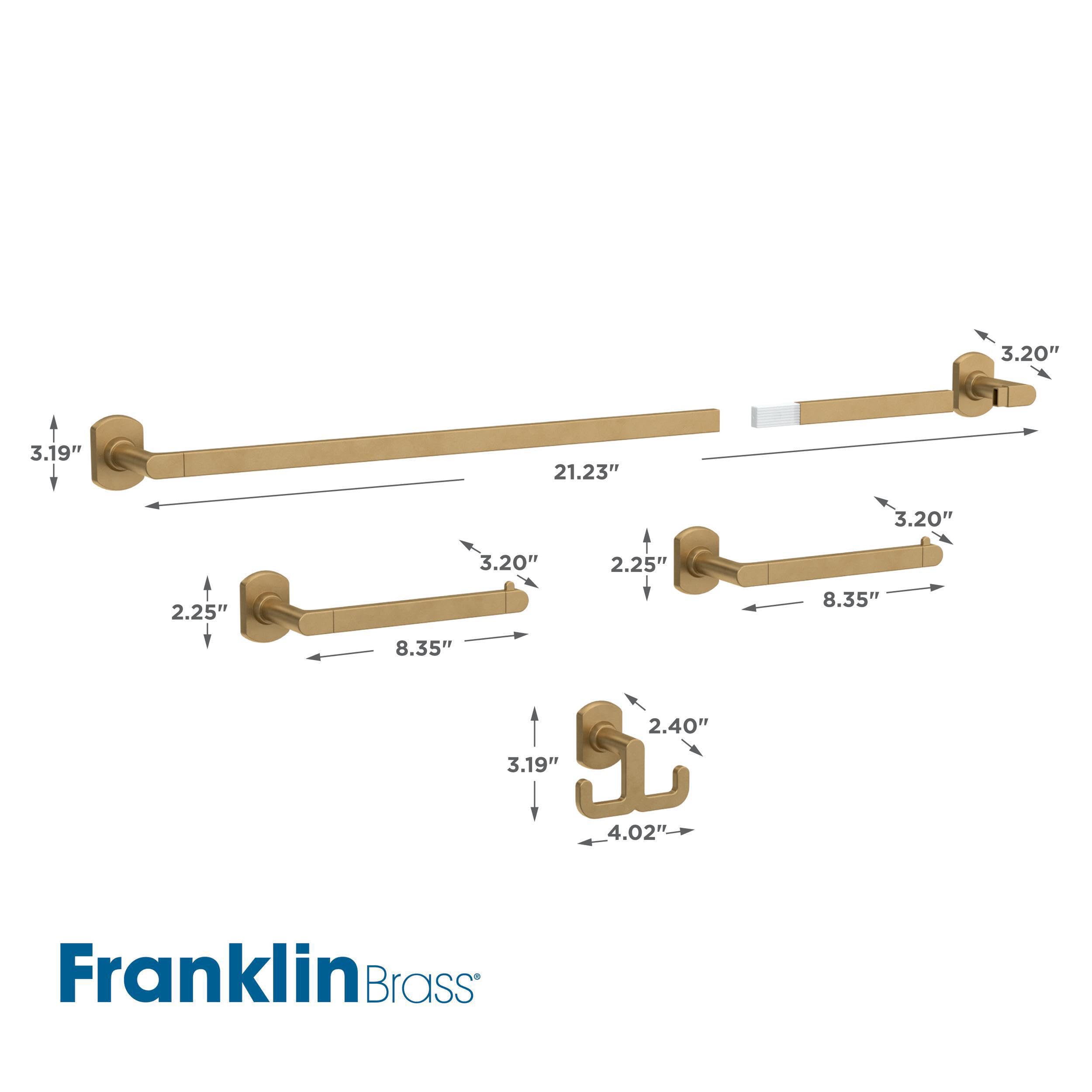 Franklin Brass GRNV64-SG Granville 4-Piece Bath Hardware Set 18 in. Towel Bar w/Extender, Toilet Paper Holder, Towel Holder - Image 3