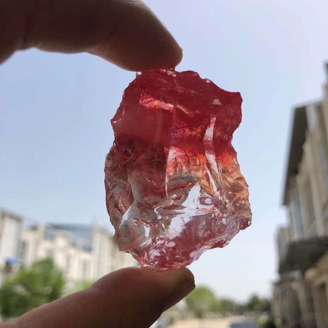 Piedra aromática difusa de 100g, sandía, Cristal de fundición roja, Cuarzo, Grava Rugosa, Adornos artesanales, decoración de jardín decoración de la habitación