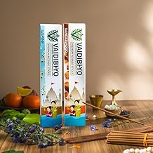 Vaidibhyo Luxury Incense Sticks | Sandalwood & Jasmine | Combo Pack of 2 | 40 Agarbatti Sticks in Each Packet | Herbal | Perfect for Outdoor Use | Eco-Friendly Packaging | 2 Free Stands Inside