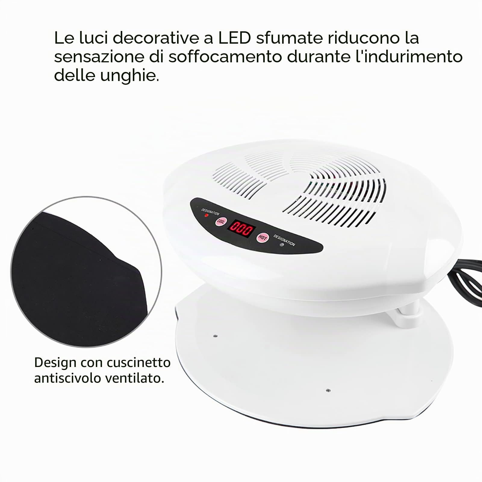Asciuga Smalto Spray, Lampada Asciuga Smalto Normale, Ventola per Asciuga Unghie Aria Calda e Fredda Asciuga Unghie Aria Asciuga Smalto Ad Aria Nail Dehydrator per Asciugare Smalto
