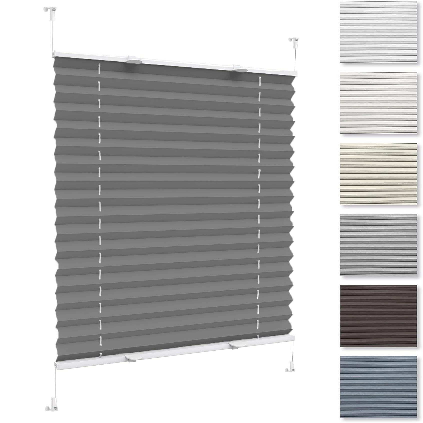 Estor Enrollable Noche y Día a Medida 66 x 165 cm, Noche y Día, Translúcido y Oscurecido, Tela Oscurecedora Ventana Portátil, Estores para Ventanas, para Ventanas, Puertas, Gris