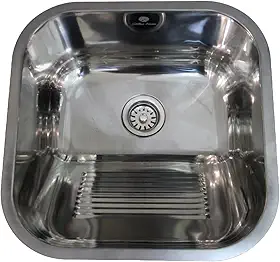 Tanque Lavanderia Polido 44x44 Aço Inoxidavel 304 Premium
