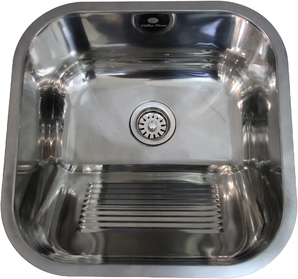 Tanque Lavanderia Polido 44x44 Aço Inoxidavel 304 Premium