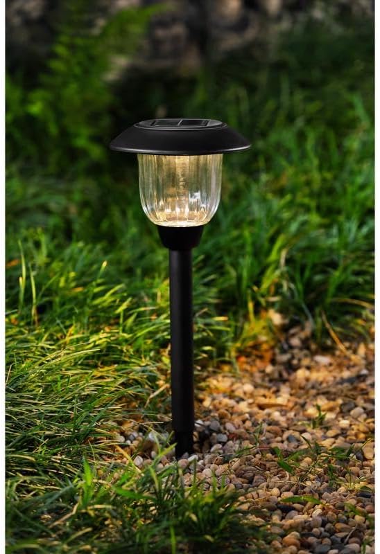 Living Accents 3010844 0.2 watt Black Solar Powered LED Pathway Light, Pack of 12