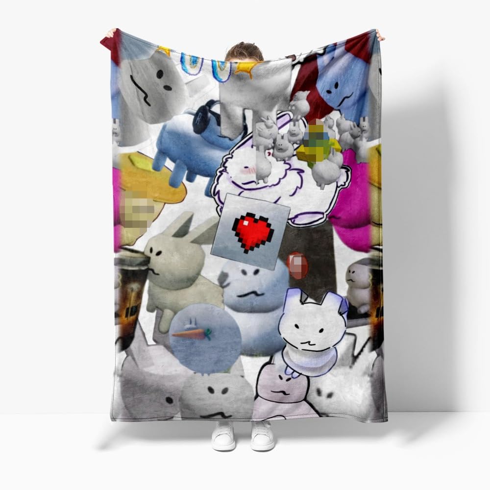 Hzsyc Boys C02 Kids Forsaken Gubby Blanket Funny Cute Rabbit Gubby Throws Blanket - Soft Lightweight Plush Cozy (,S: 51In X 60In)