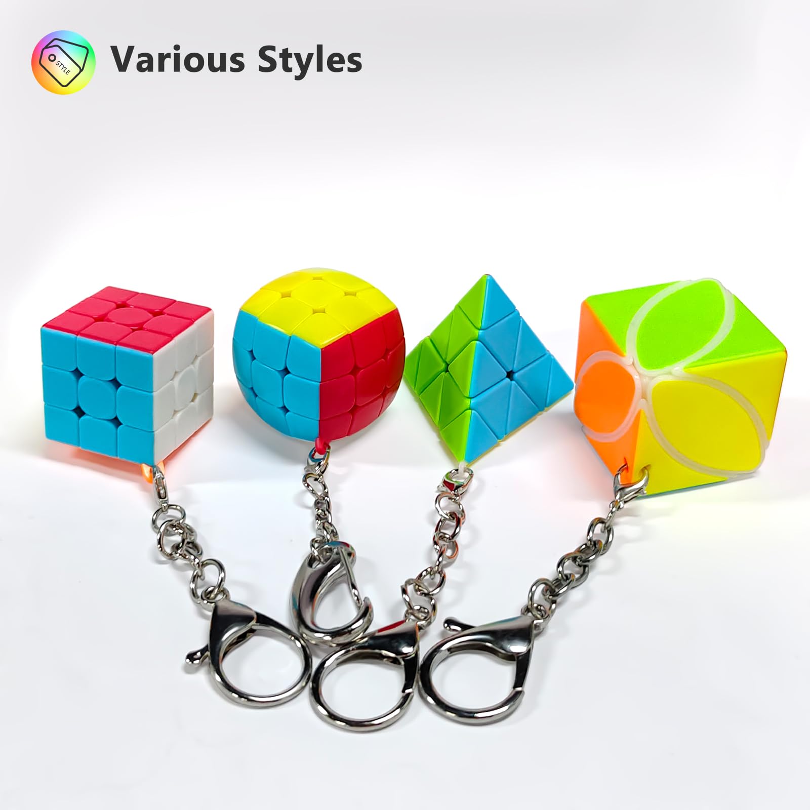 Vdealen Miniatura Cubo Magico Portachiavi, Professionale Speed Cube per Principianti e Avanzati, Regalo per Bambini Adolescenti Adulti (3x3 Bun)