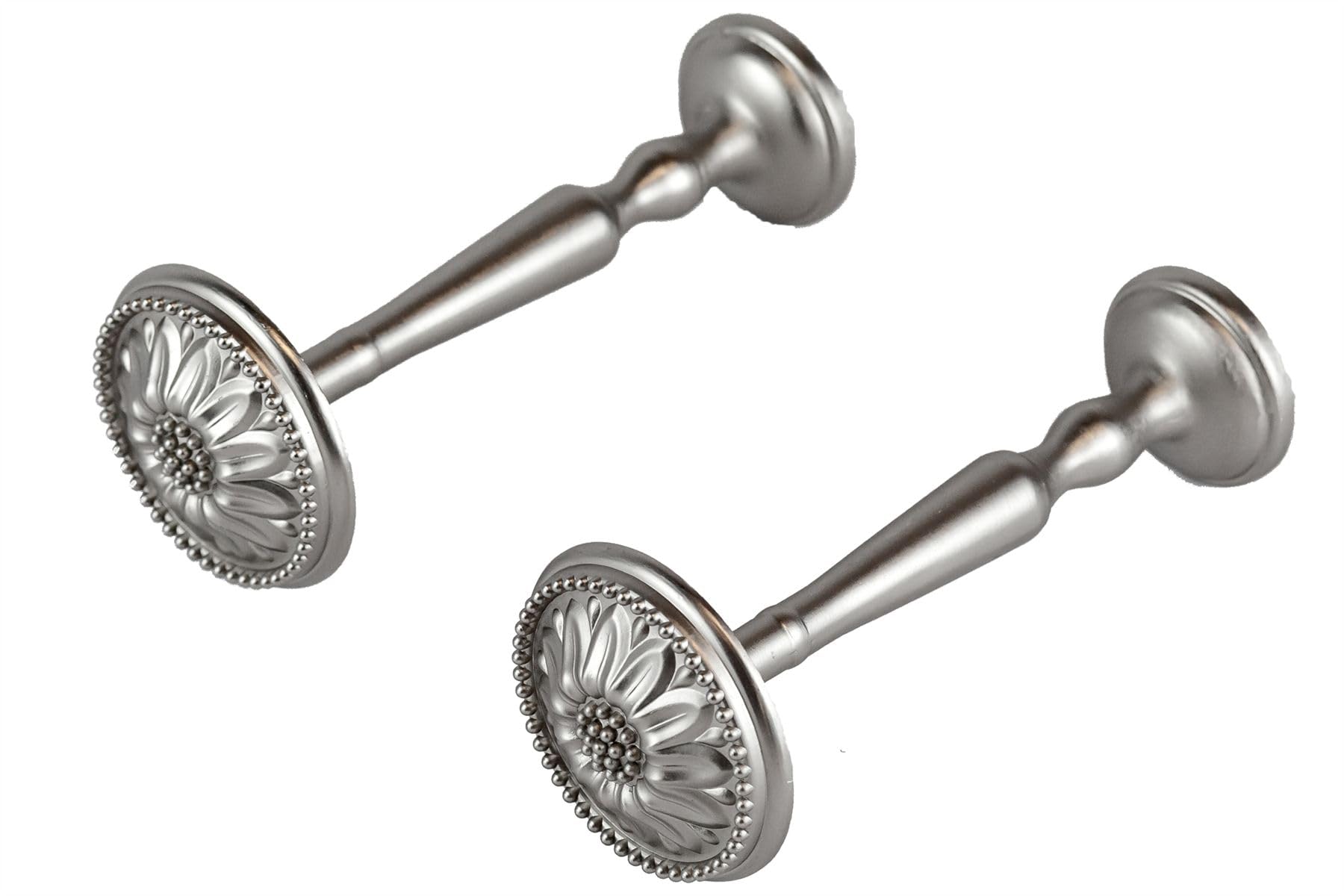 Ianpav Satin Chrome Pair Of Curtain Holdback/Tiebacks, Antique Brass And Knob [Satin Chrome]