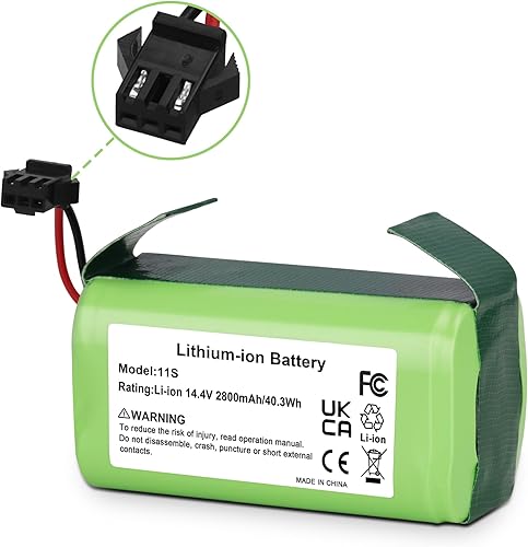 Miniatura 5 de JYJZPB Batería de repuesto de 14.4V 2800mAh compatible con Eufy RoboVac 11 11S 30 15C 25C 35C G10 G30 y Ecovacs Deebot N79S, 500, N79, DN622, Goovi