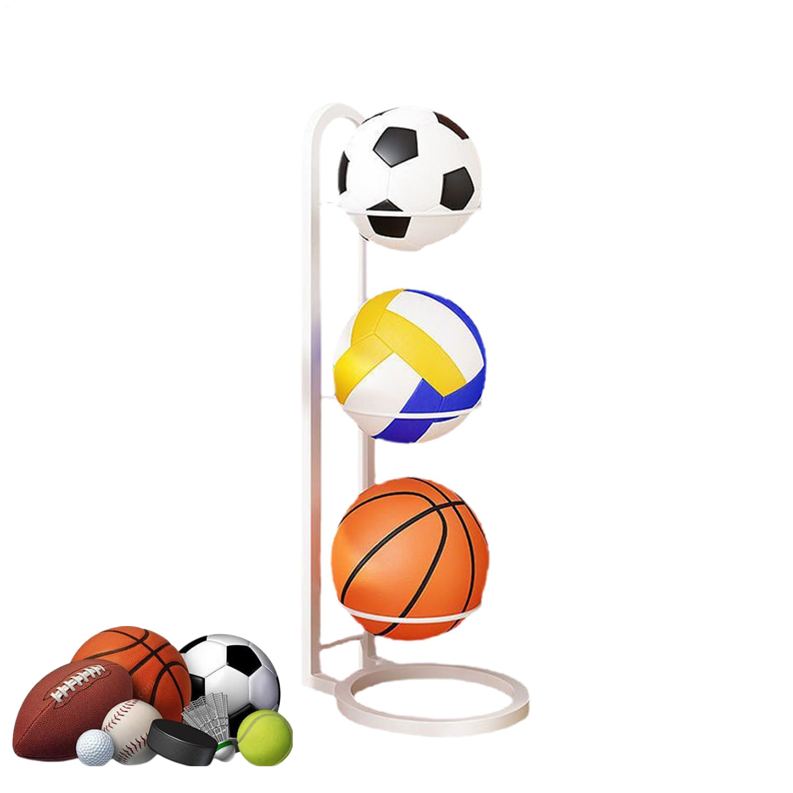 Basketballständer - Multifunktionaler Ballständer, Ball-Organizer, für Schlafzimmer, Wohnzimmer, Garage