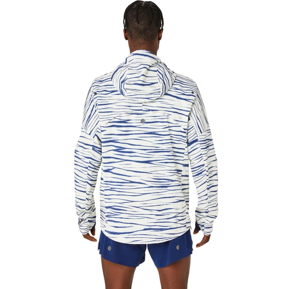 ASICS Men's METARUN Shibori Waterproof Jacket Running Jacket, M, Birch/Blue Expanse