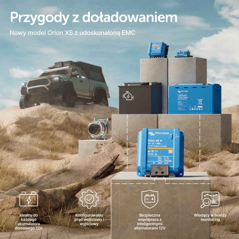 Victron Energy Ładowarka akumulatorów Orion XS 12/12 V 50 A DC-DC z Ulepszeniami EMC