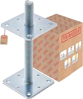 GRUNDLINE - Soporte Para Postes De Altura Regulable De 50 A 200 Mm - Atornillar Soporte Para Postes