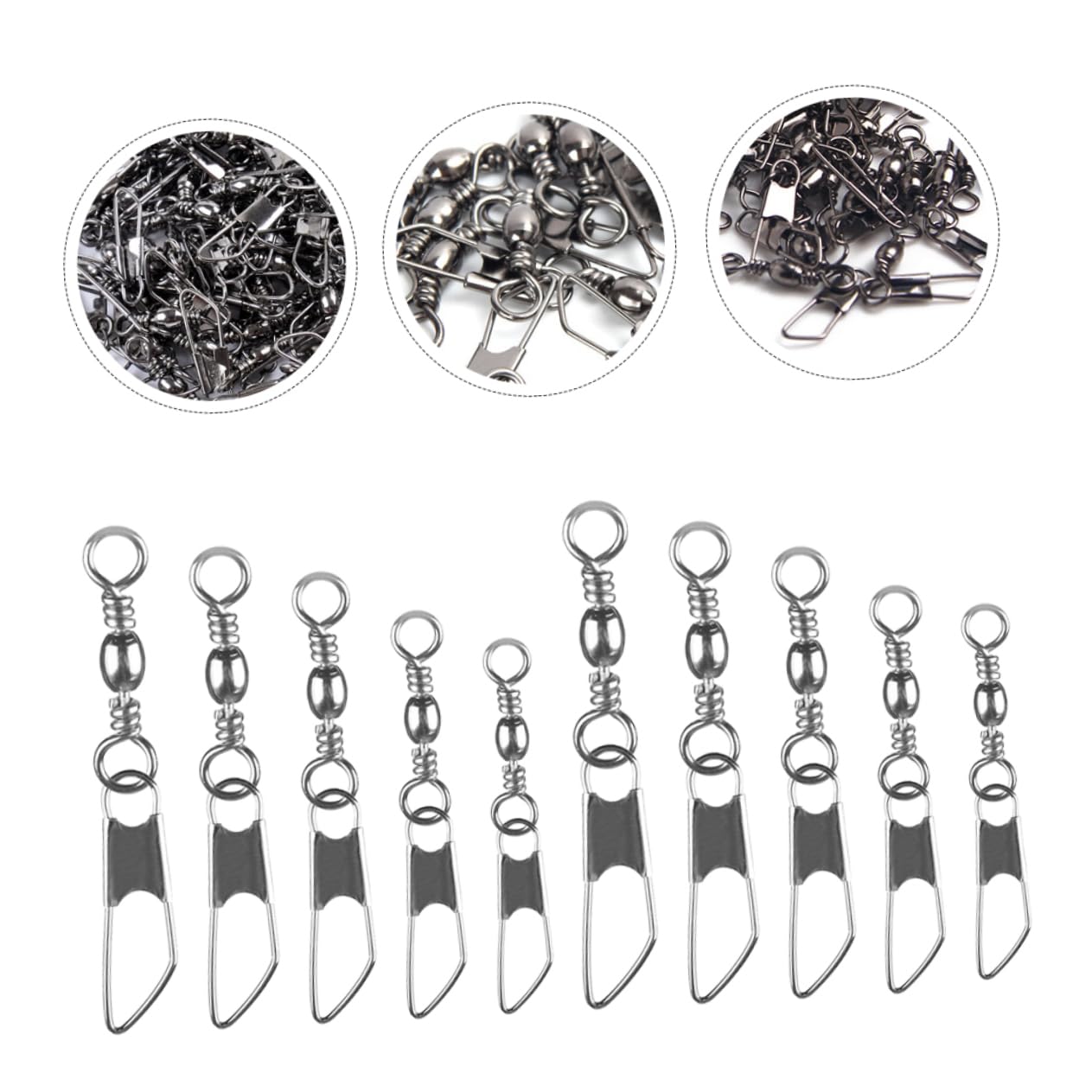 POPETPOP Anzuelos De Pesca con Anilla De Ocho Caracteres Anzuelos para Pesca Rodamientos De Bolas Eslabones Giratorios A Presión Conector De Pesca Anillos Partidos De Pesca Conector