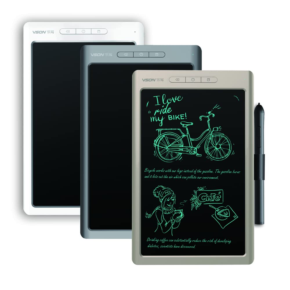 HUIOP Tavoletta grafica Smart Tavoletta grafica digitale 8192 livelli Sensibilità alla pressione Trasmissione sincrona delle note Bianco,Tavoletta da disegno