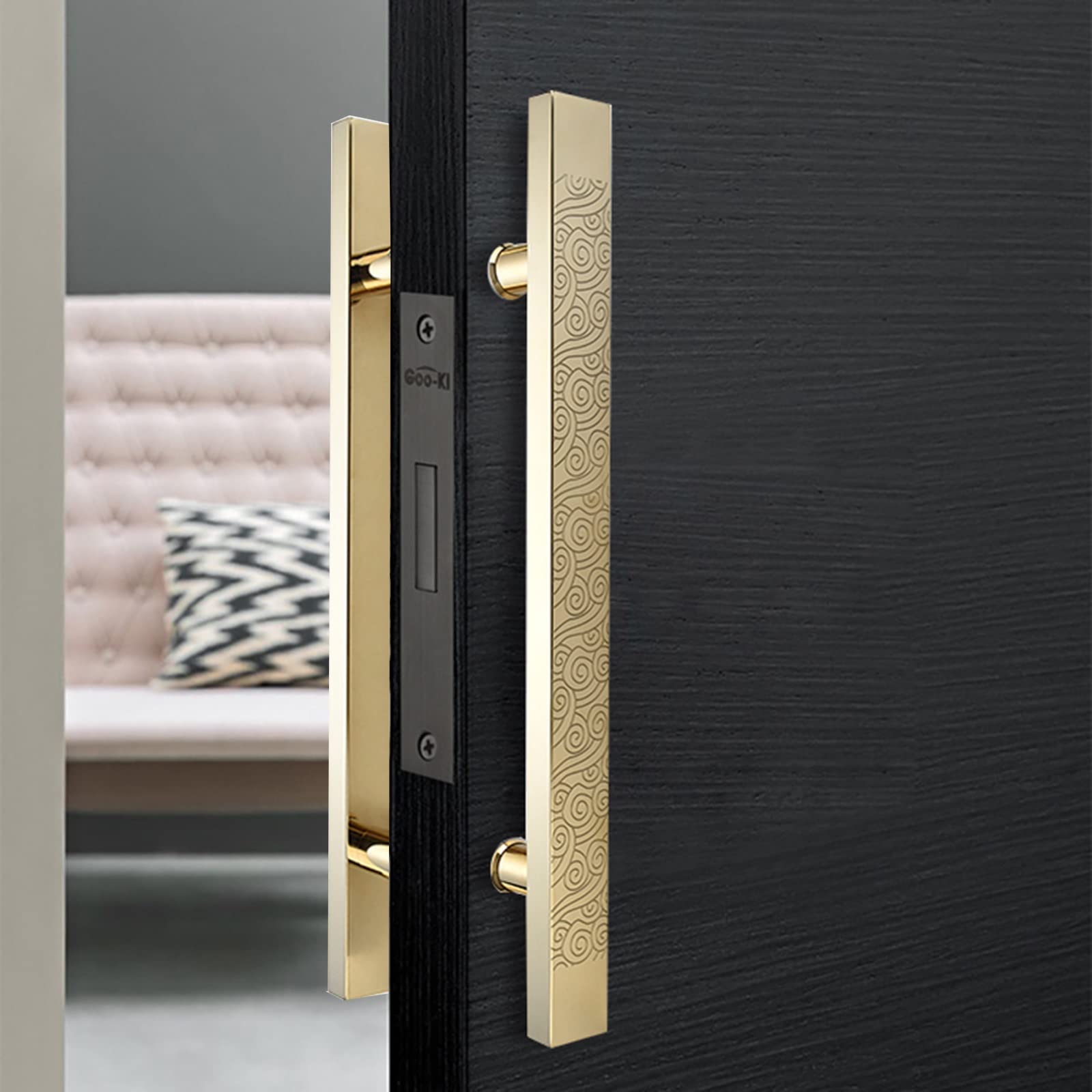 CWCQGH Door Handle Modern Push Pull Bar Handle, Commercial Hotel Glass Entry Door Handle Kits, Rustic Square Door Pulls for Shower Sliding Door/Barn Door/Flush Door, Stainless S,#1-L 120cm/47.2 inch