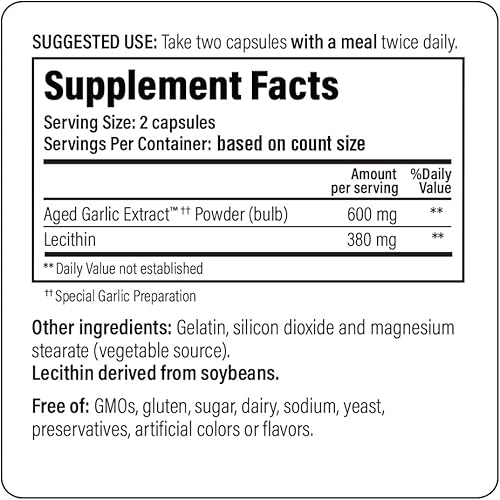 Miniatura 4 de Kyolic Fórmula 104Aged Extracto de ajo, Lecitina, Colesterol, Cápsulas, 182402, 1, 1