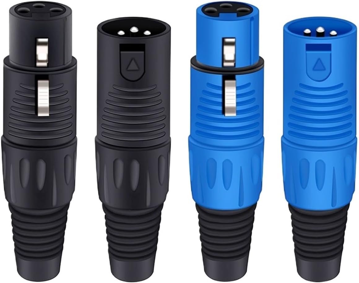 10PCS 3 Pin Male Plug Connector Microphone Adapter Audio Wiring(5xC1038-Blue)