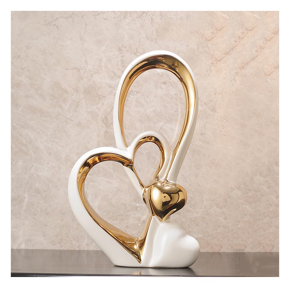 Statua in Ceramica Heart Deco, Moderna Scultura Astratta Deco, per Decorazione Camera da Letto Decorazione Tavolo Ufficio Appartamento Sculture E Statue,B White