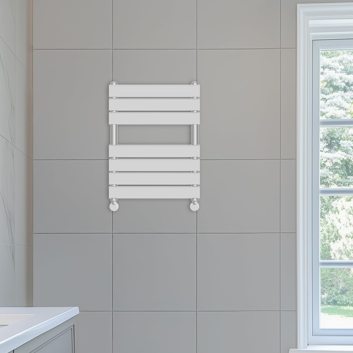 NRG 650x500 Flat Panel Heated Towel Rail Radiators Bathroom Rads Chrome Radiator